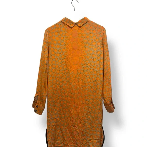 Fendi Tunic Dress Size 40 US 6 Orange Gold Abstract Silk Mod Style Made in Italy - Picture 16 of 16